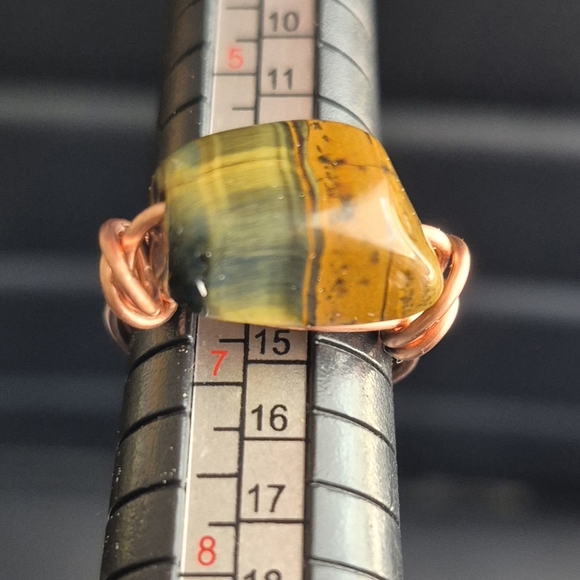 Tigers Eye Set Of Handmade Copper Rings! - Picture 5 of 8